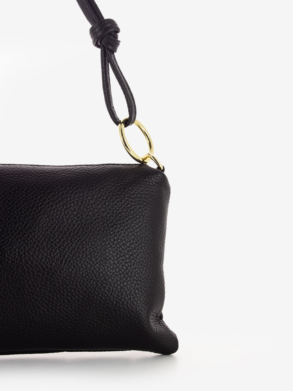 Small black dollar leather shoulder bag
