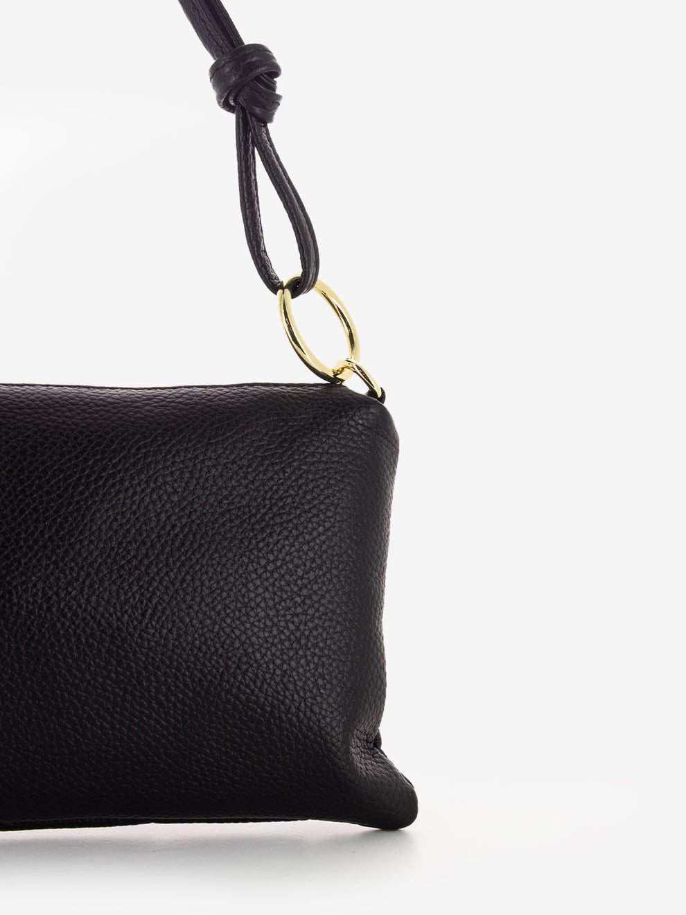 Small black dollar leather shoulder bag