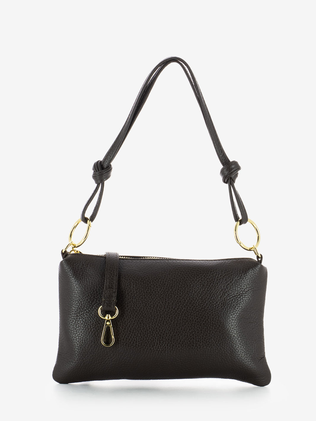 Borsa spalla small in pelle dollaro testa di moro
