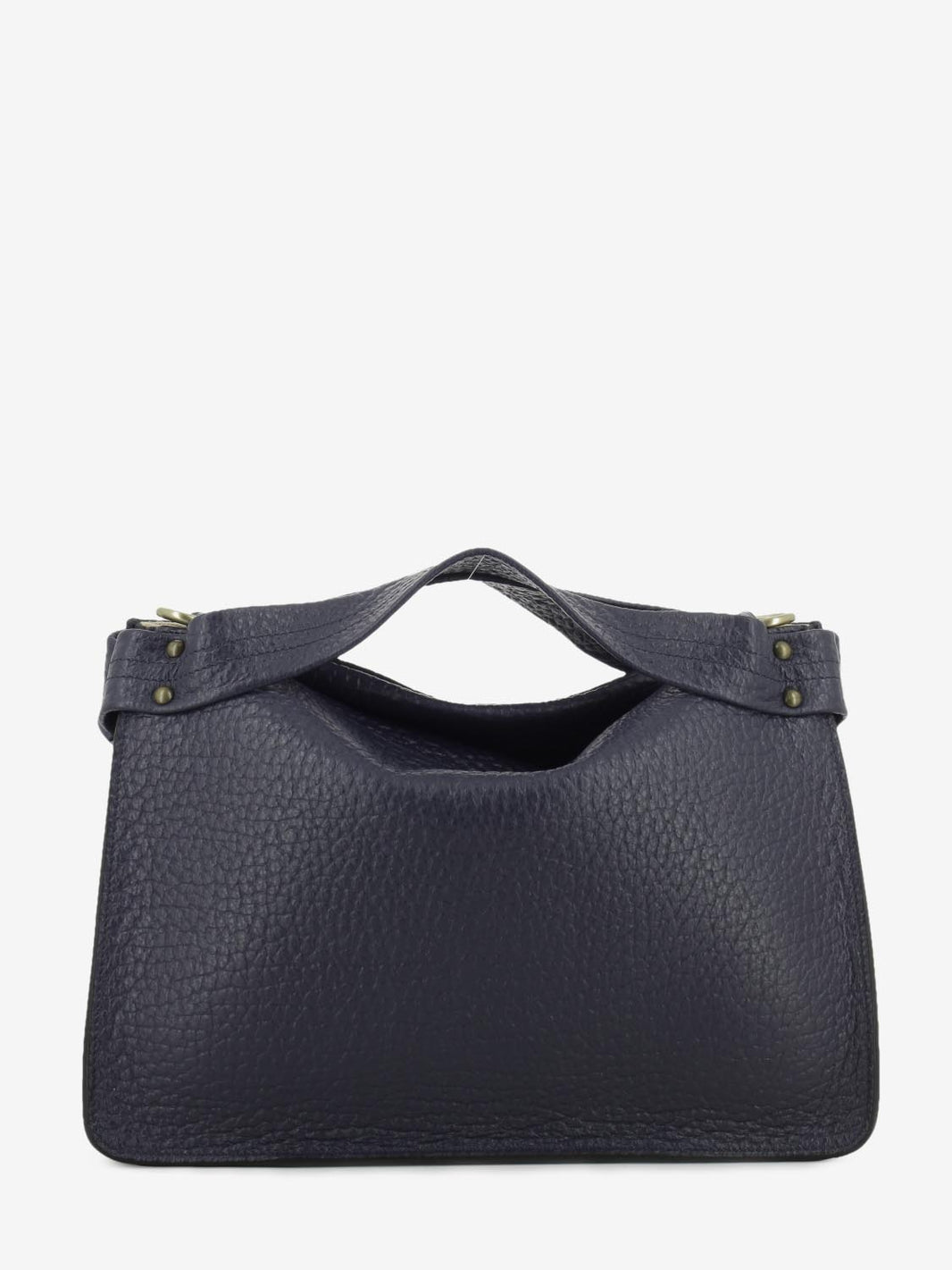 Borsa a mano in pelle martellata blu