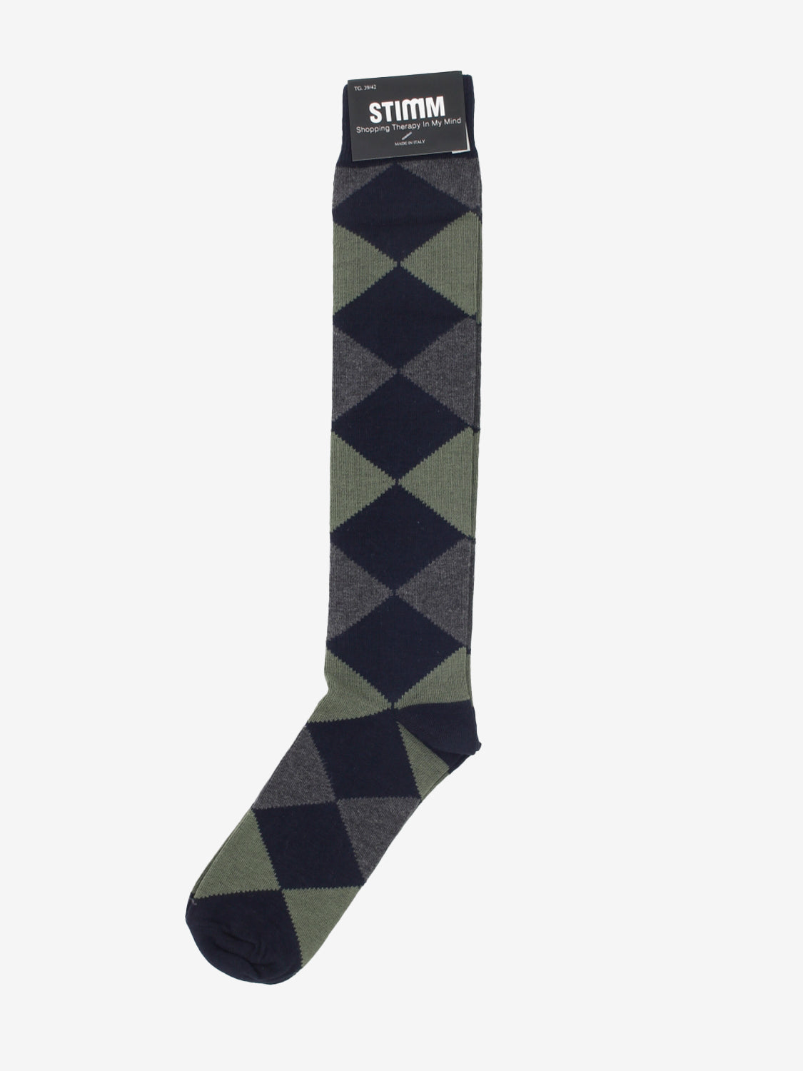 Calzini a a rombi bu / grigio / verde