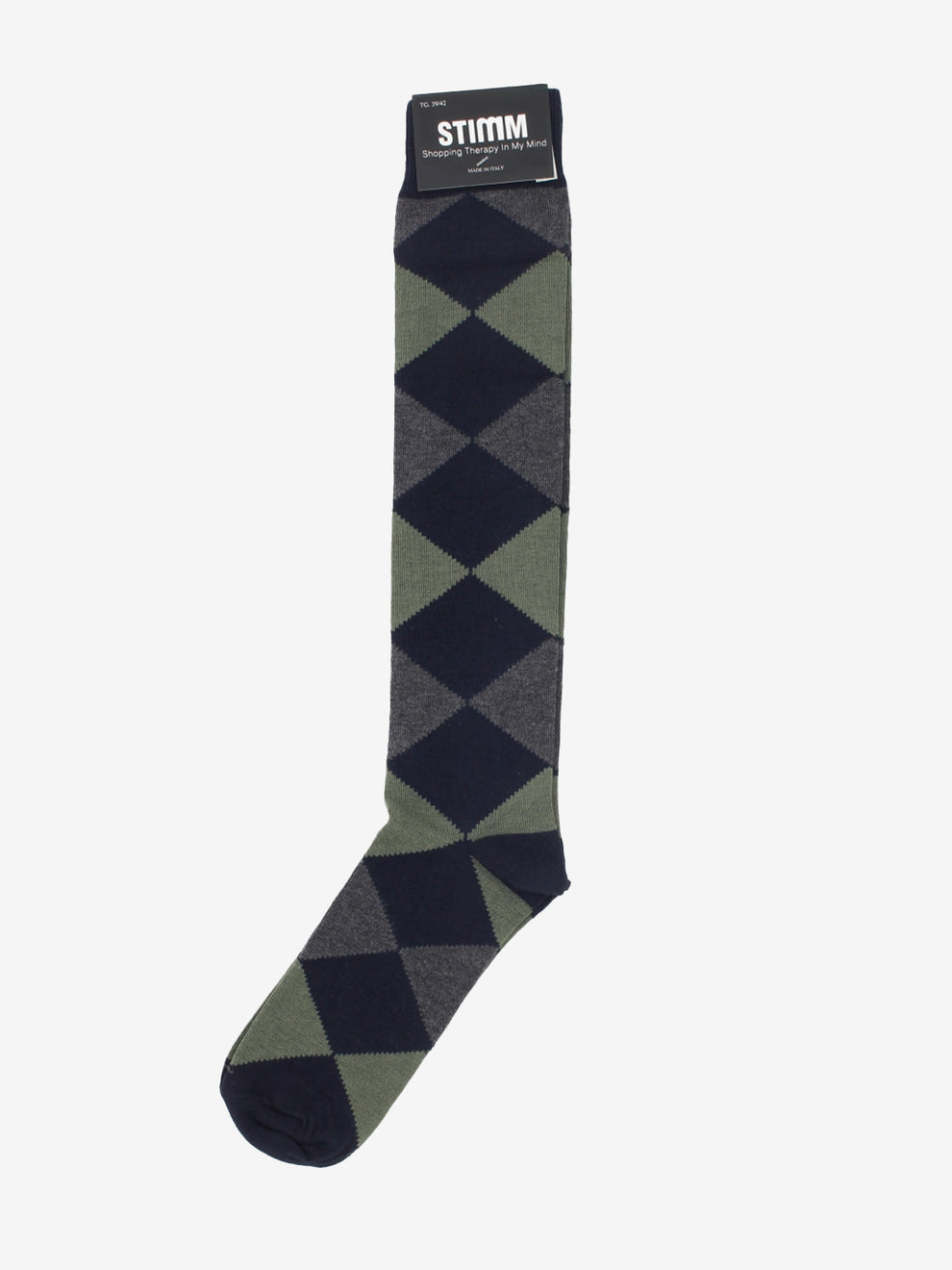 Calzini a a rombi bu / grigio / verde