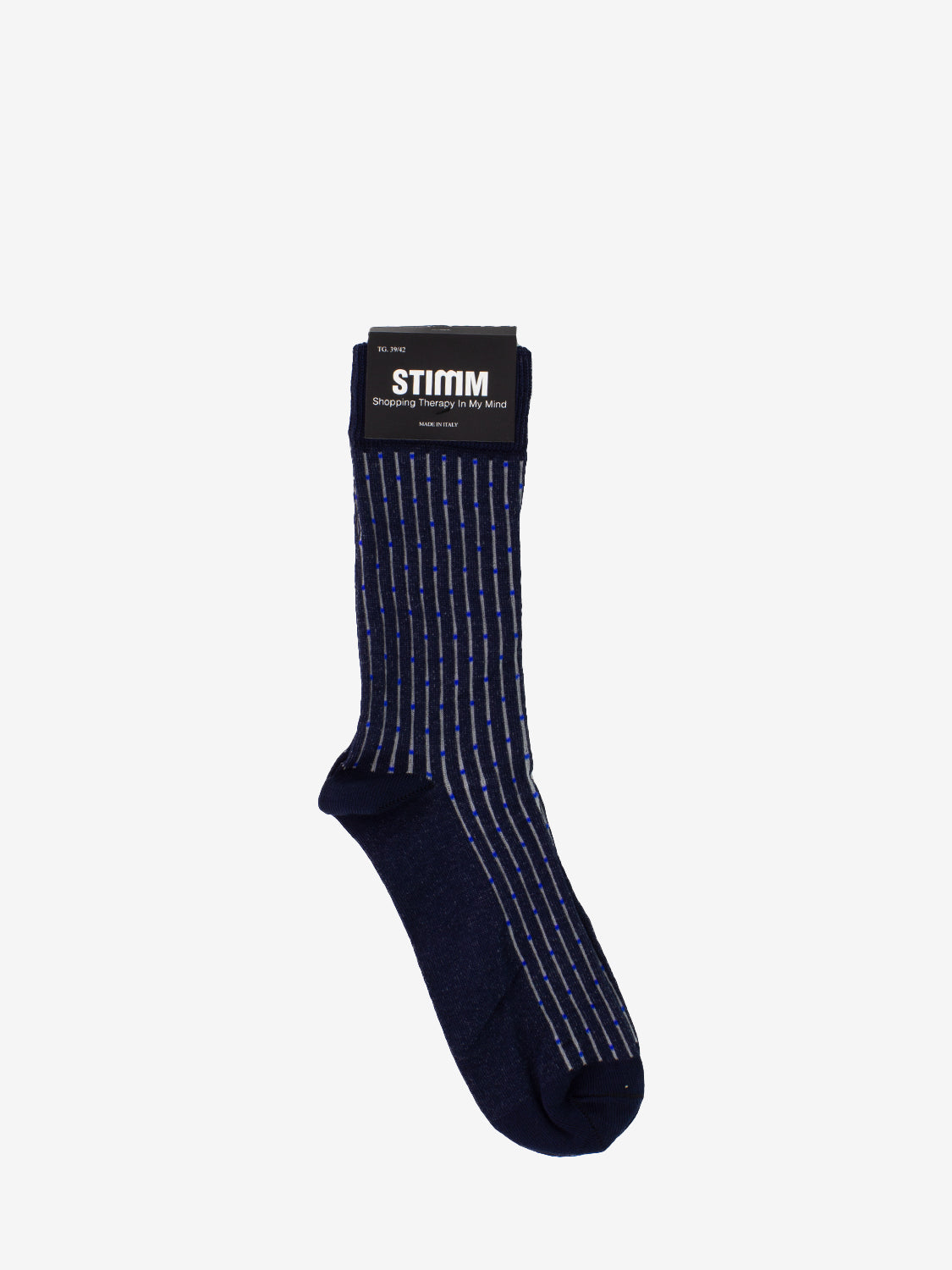 Medium socks with stripes and micro heart blue / gray