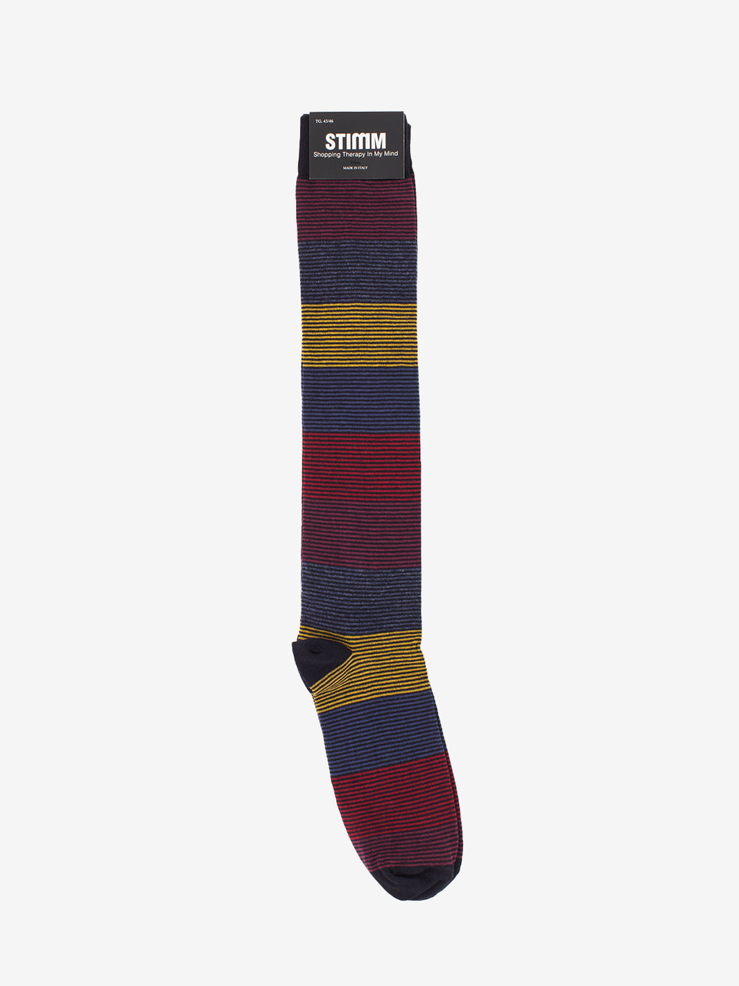 Calzino lungo fasce riga sottile multicolor