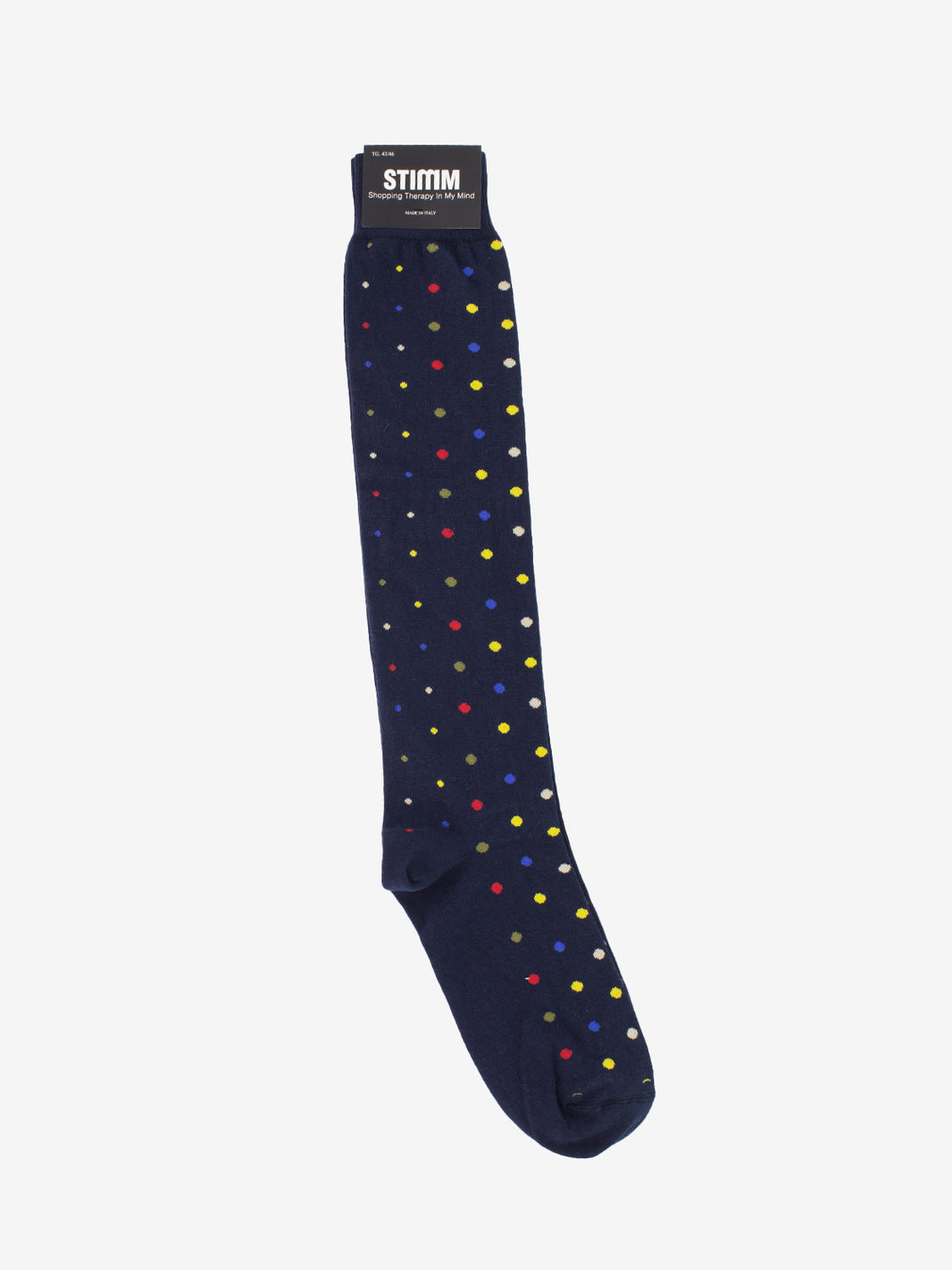 Calzino lungo pois blu / giallo / rosso
