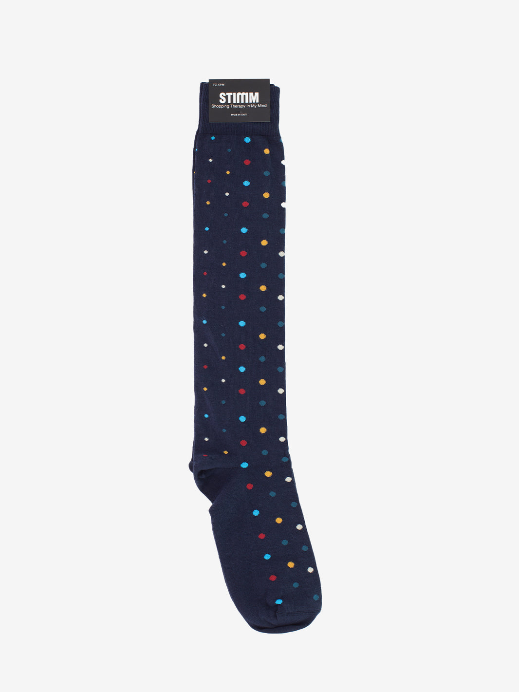 Calzino lungo pois blu / rosso / ottanio
