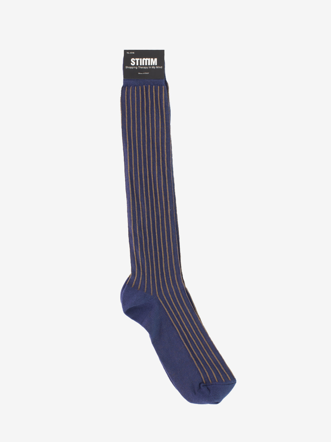 Calzino lungo riga blu / arancio