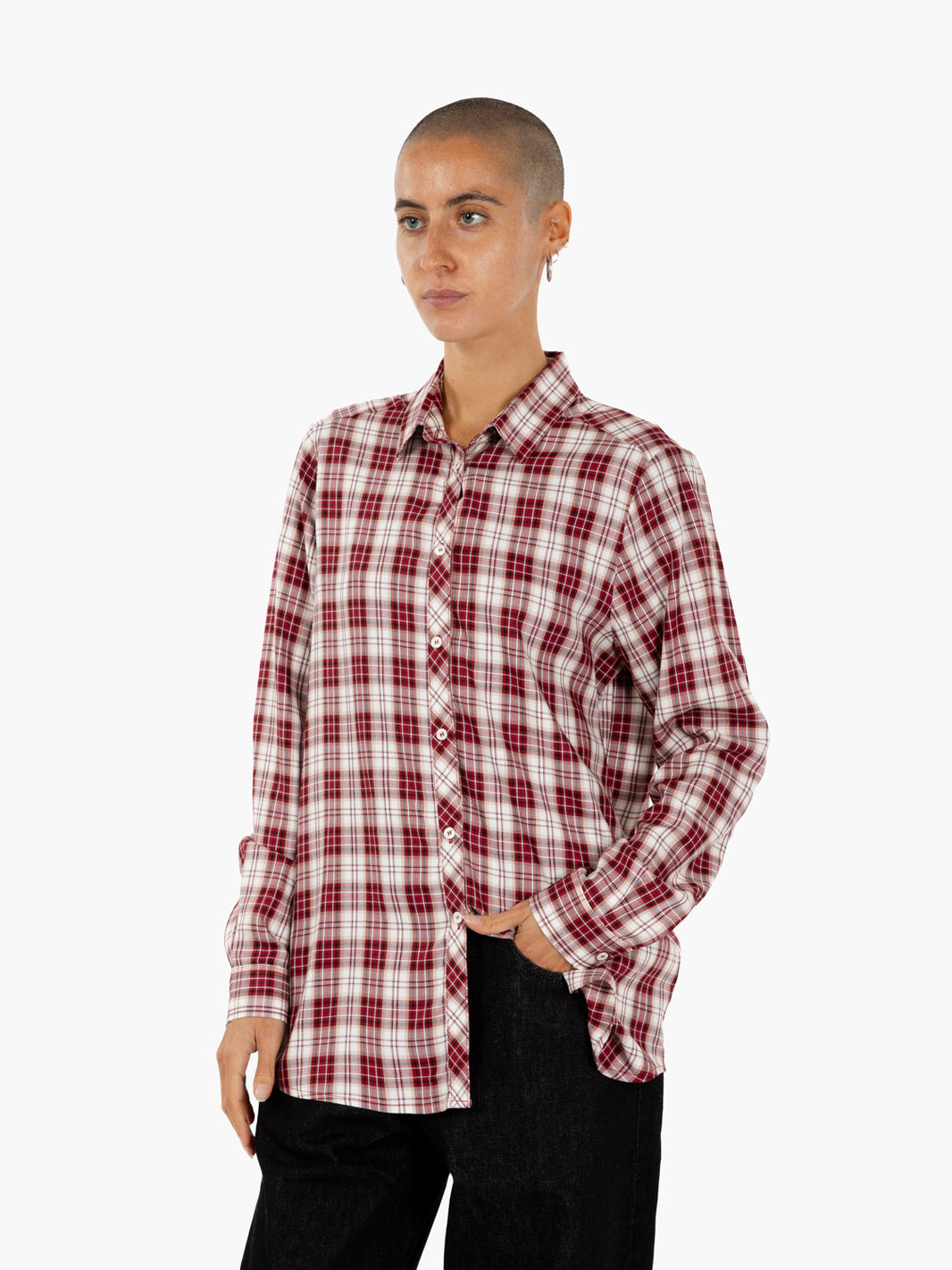 BURGUNDY CHECKED SHIRT 25-505_BORD