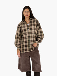 Camicia a quadri distressed verde