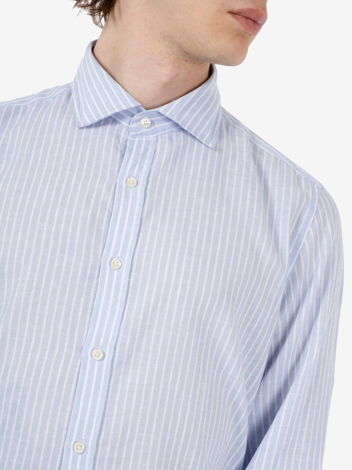 Camicia a righe sky / white