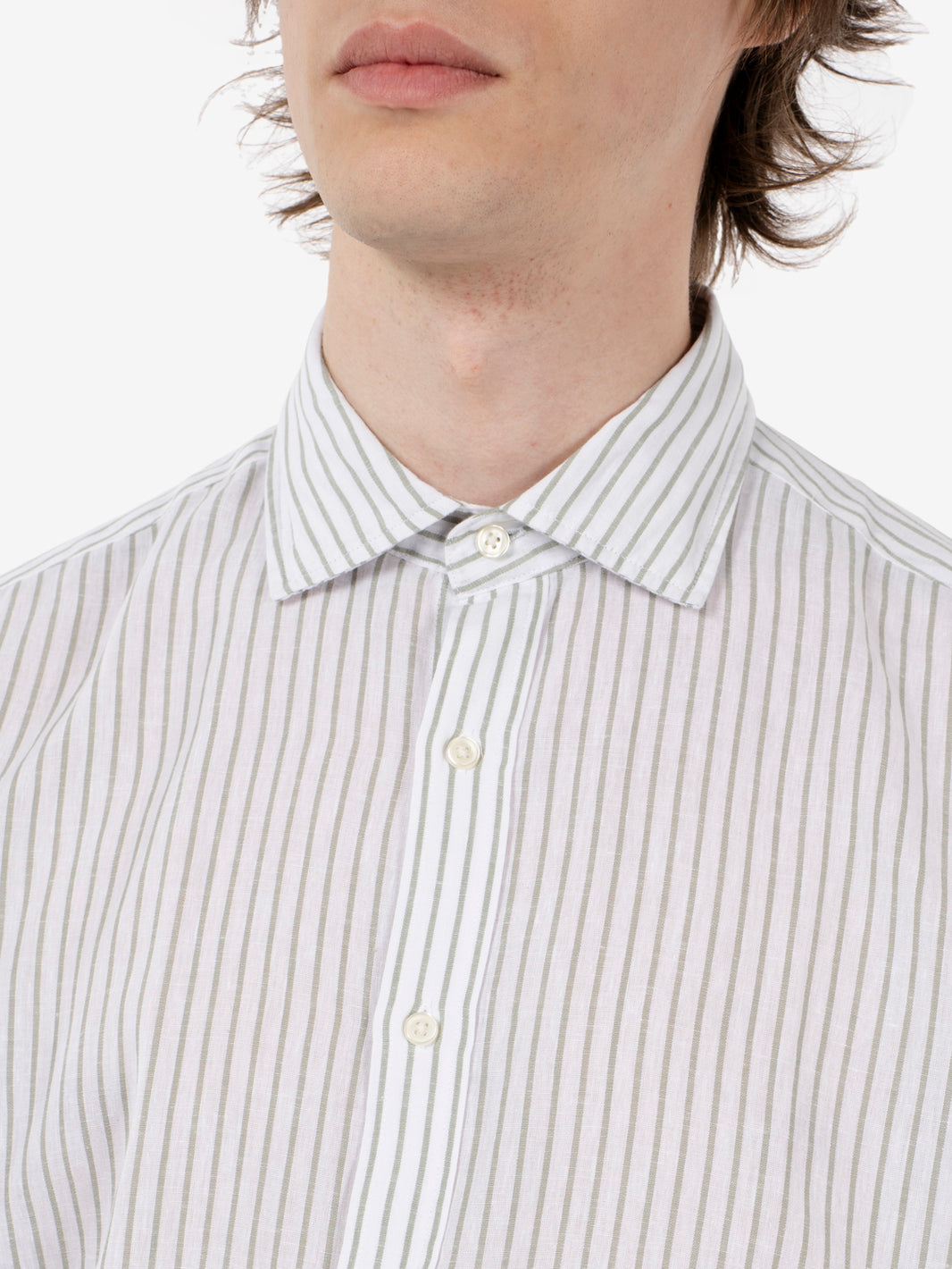 Camicia a righe white / green