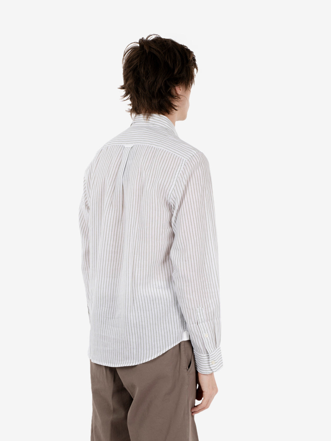 Camicia a righe white / green