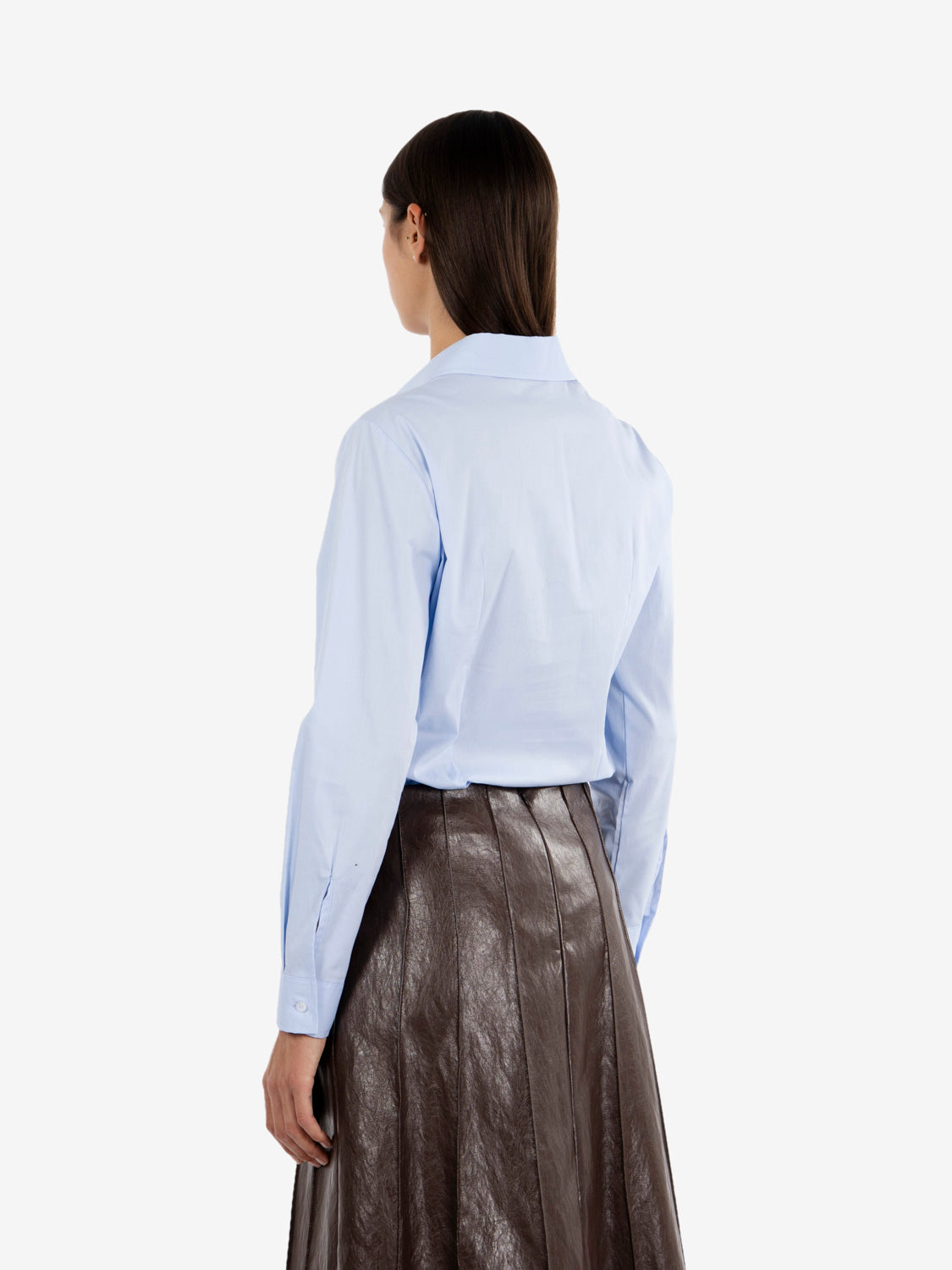 Camicia basic in cotone cielo