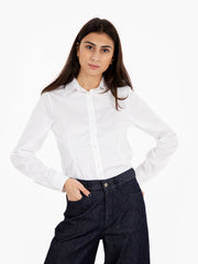 STIMM - Camicia basic sfiancata bianco