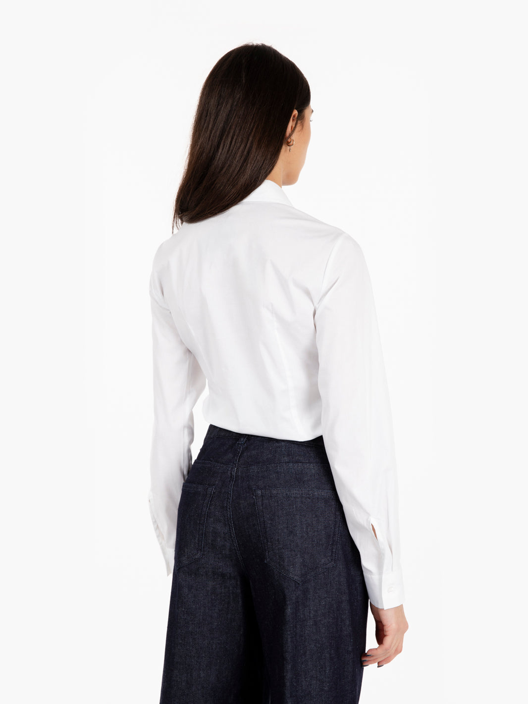Camicia basic sfiancata bianco