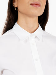 STIMM - Camicia basic sfiancata bianco