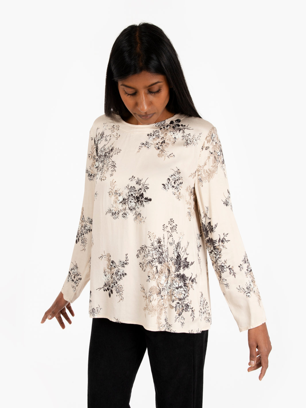 Camicia blusa in viscosa crema