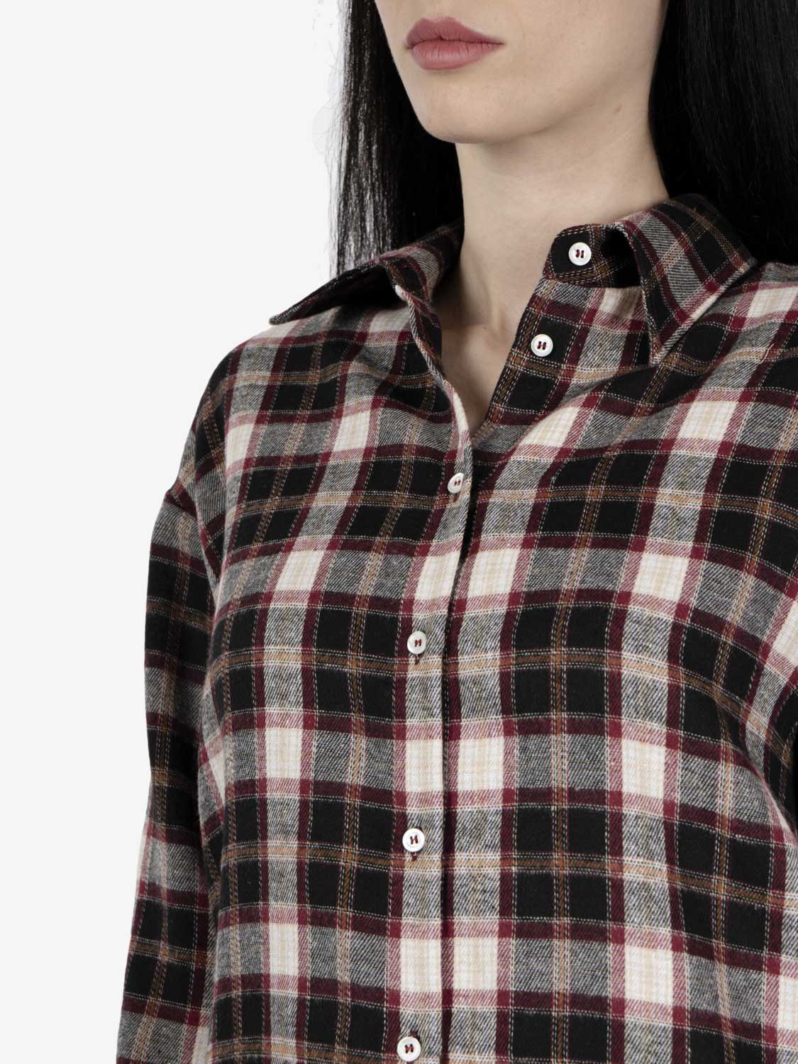 Bordeaux flannel check shirt
