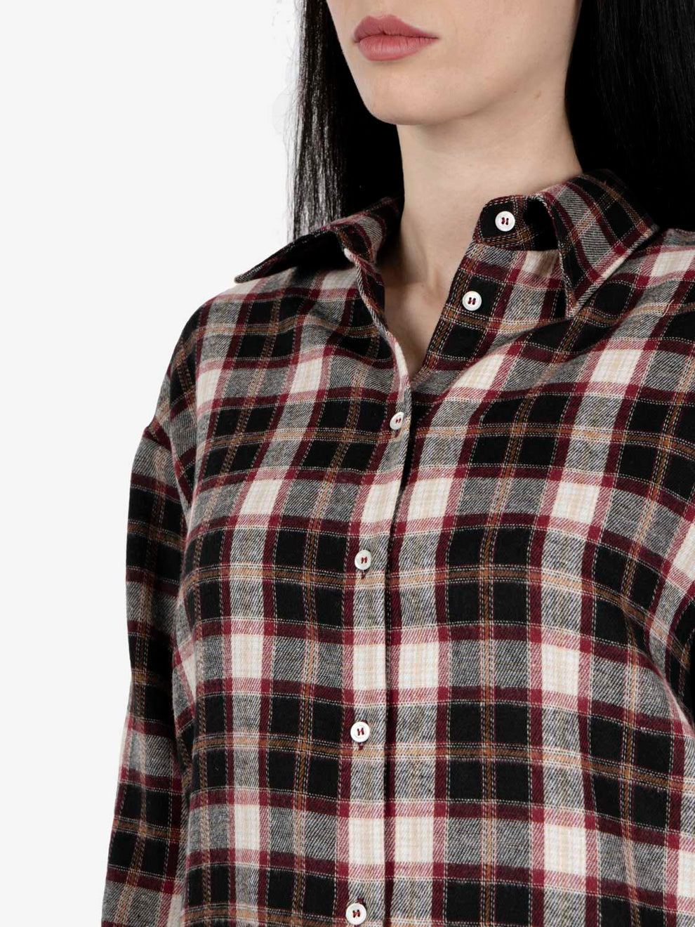 Bordeaux flannel check shirt
