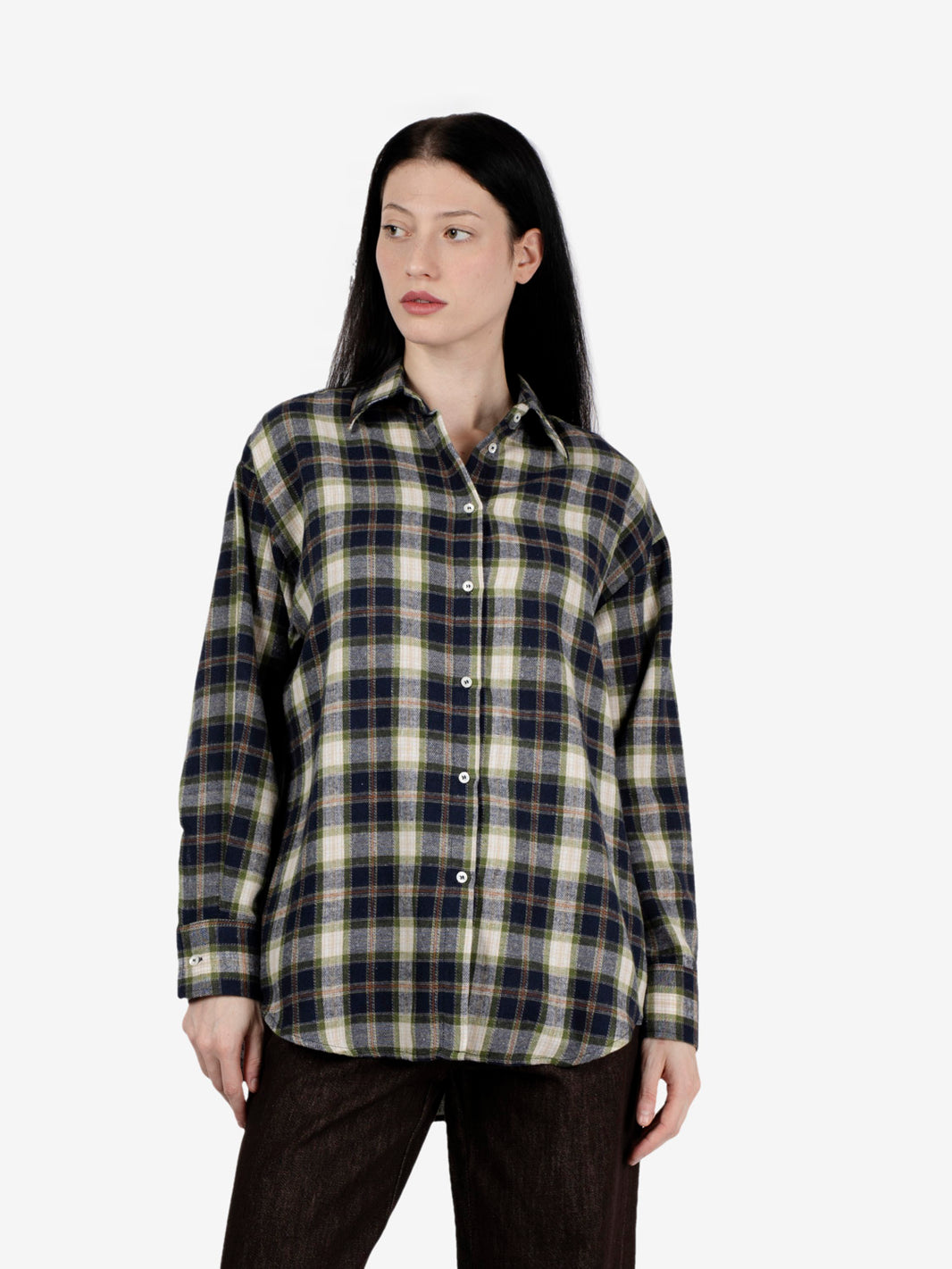 Green/blue flannel check shirt