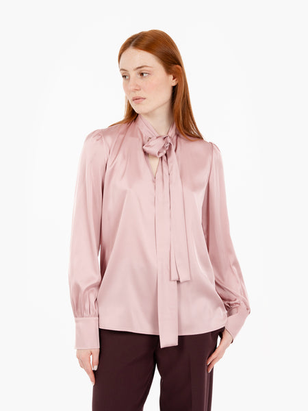 Camicia con fiocco rosa