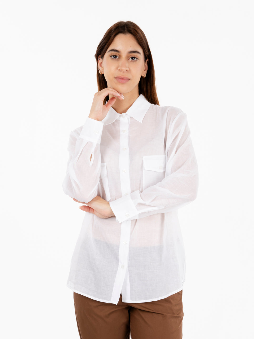 Camicia con tasche bianco