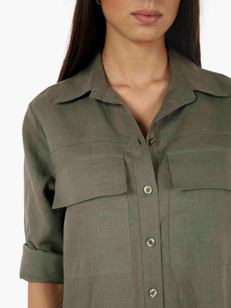 Camicia con tasche verde militare