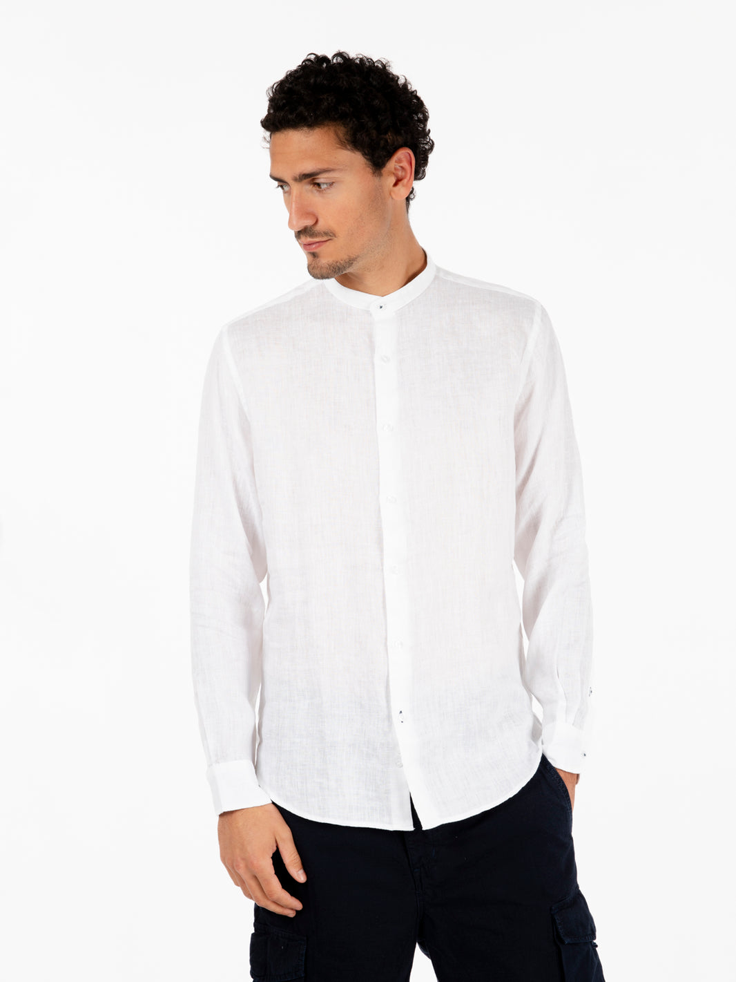 White linen Korean shirt