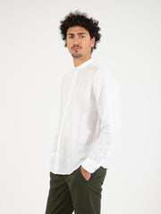 STIMM - Camicia coreana lino bianco