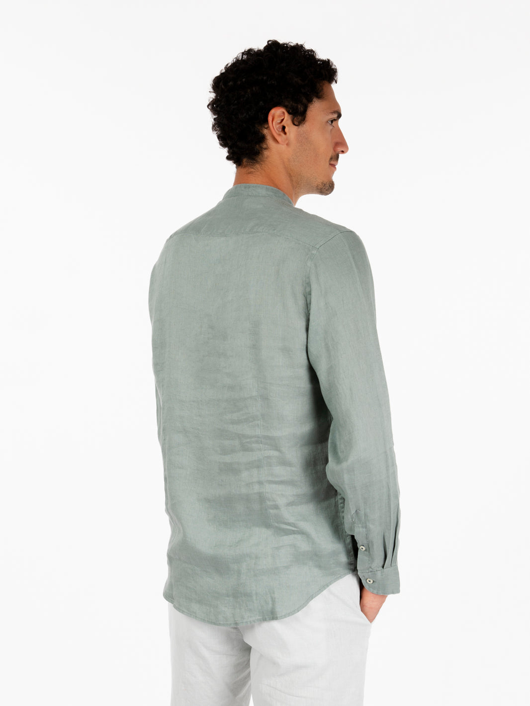 Korean linen olive shirt