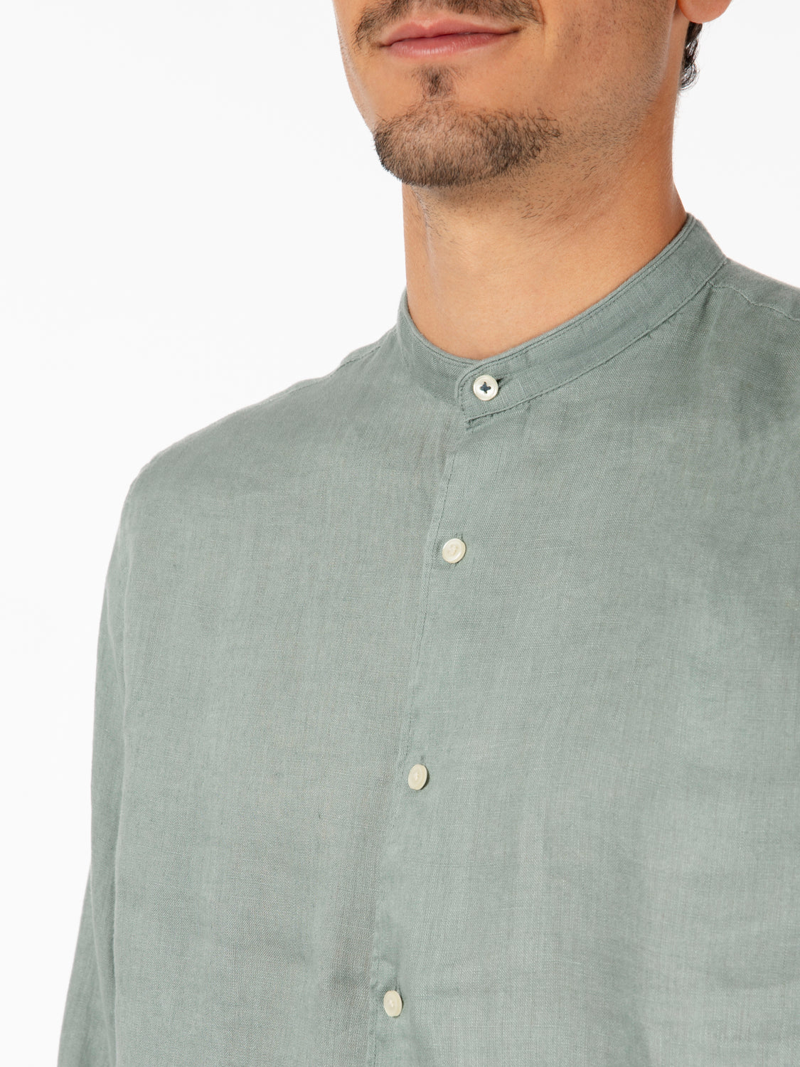 Korean linen olive shirt