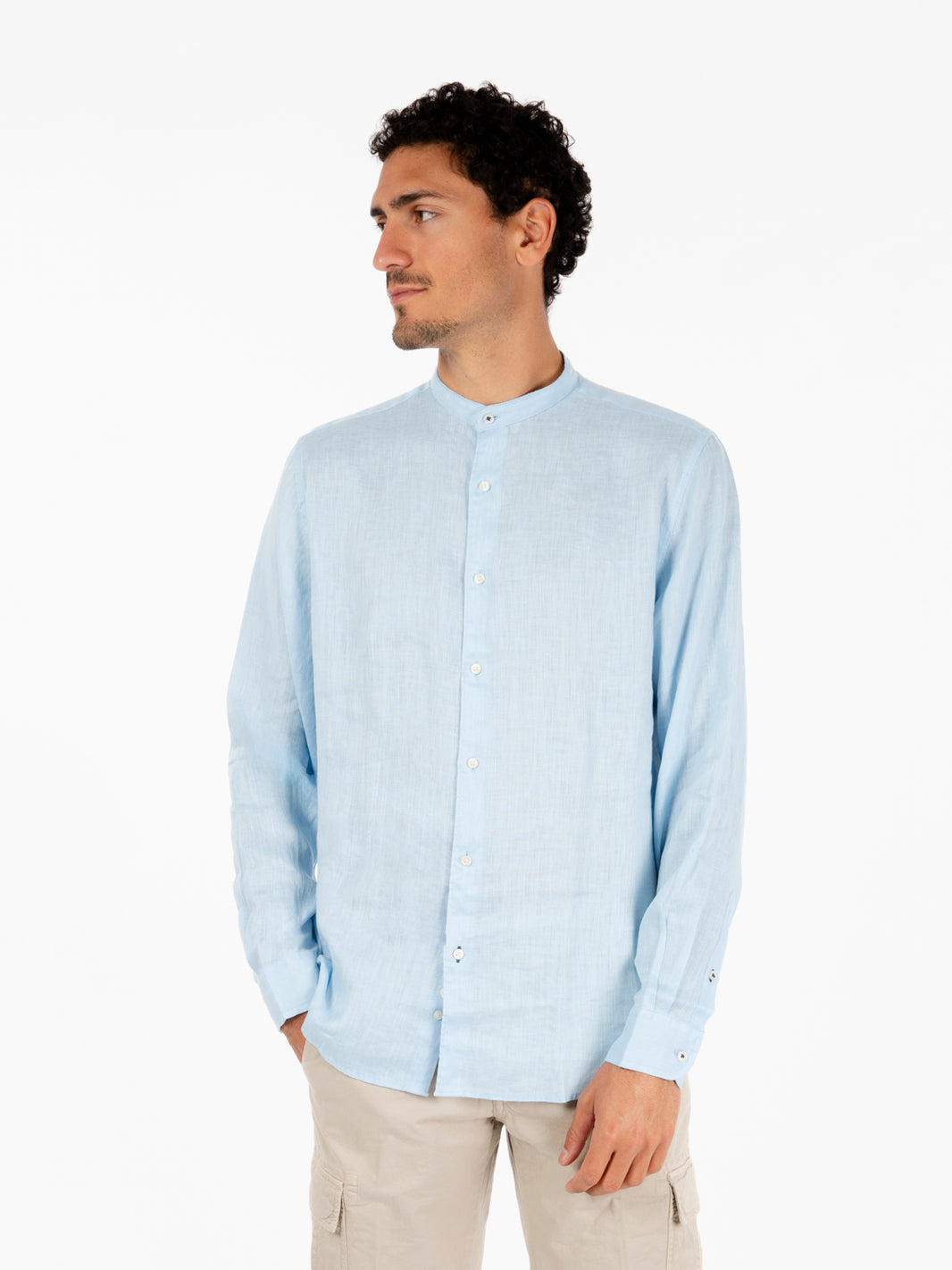 Korean sky linen shirt
