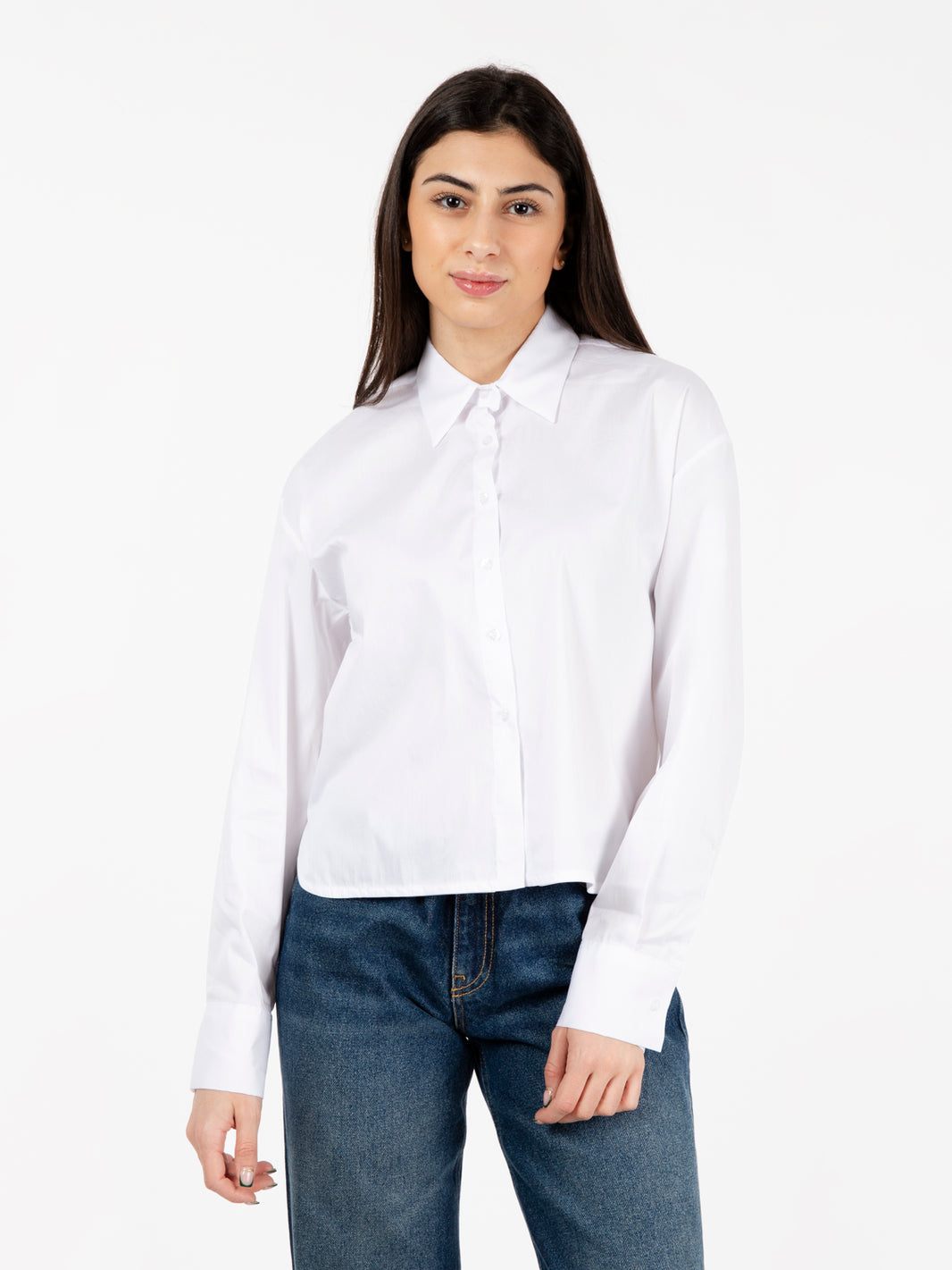 White Crop Shirt 