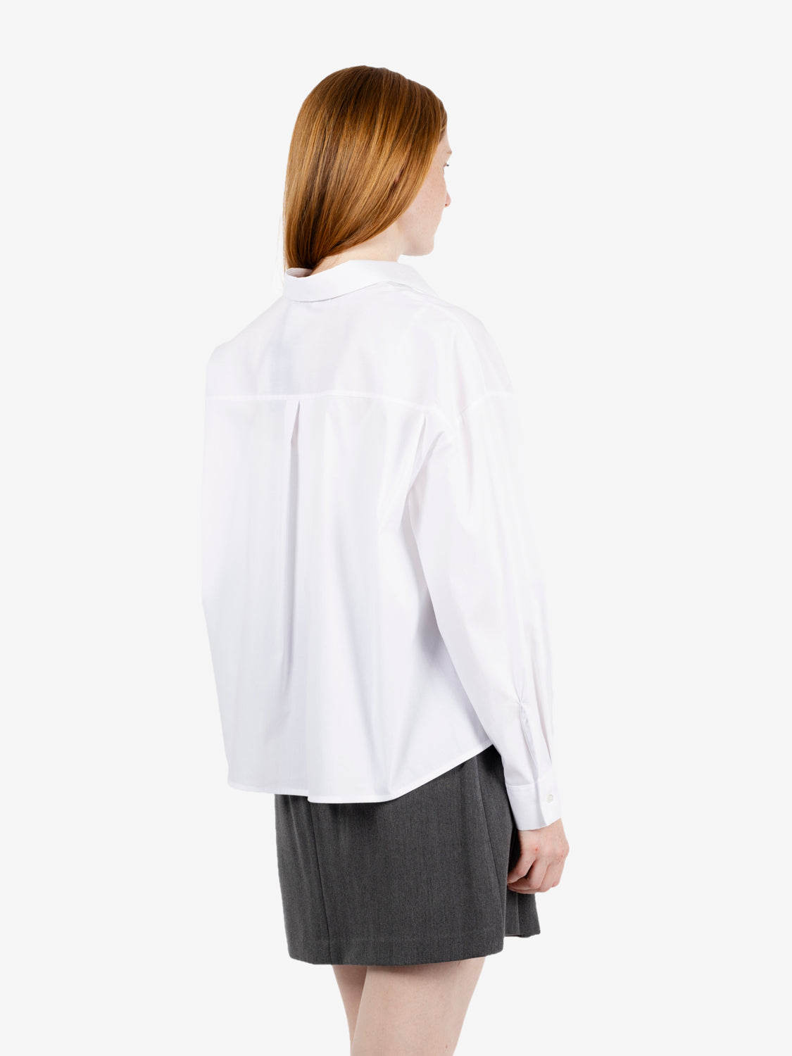 Camicia crop in cotone bianco