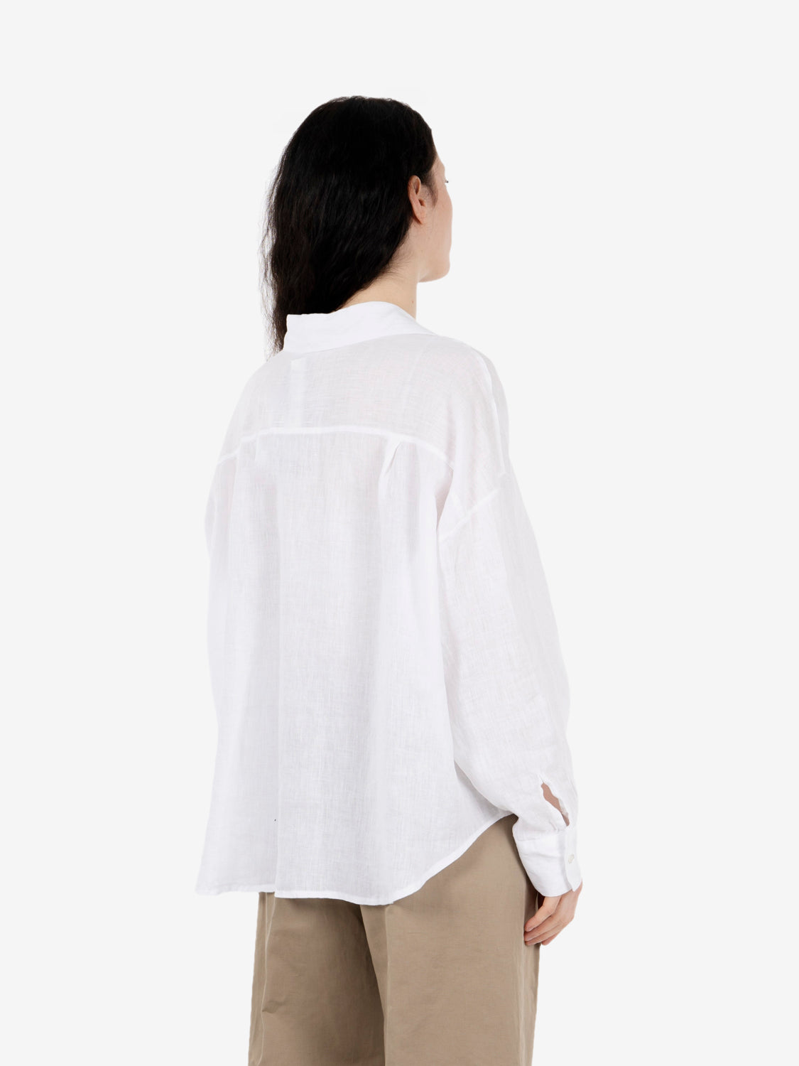 Camicia crop in lino bianca