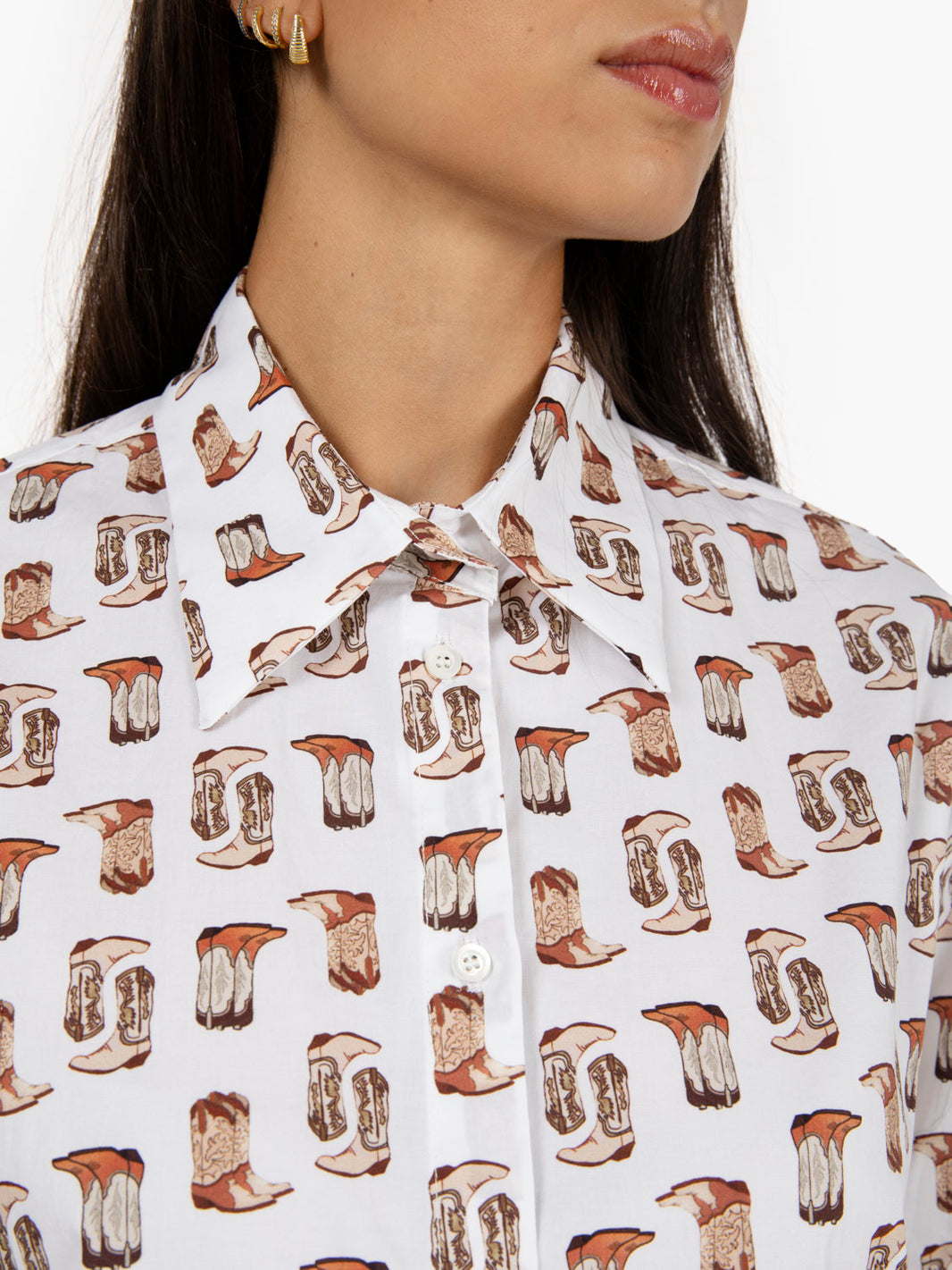 Camicia fantasia country bianca