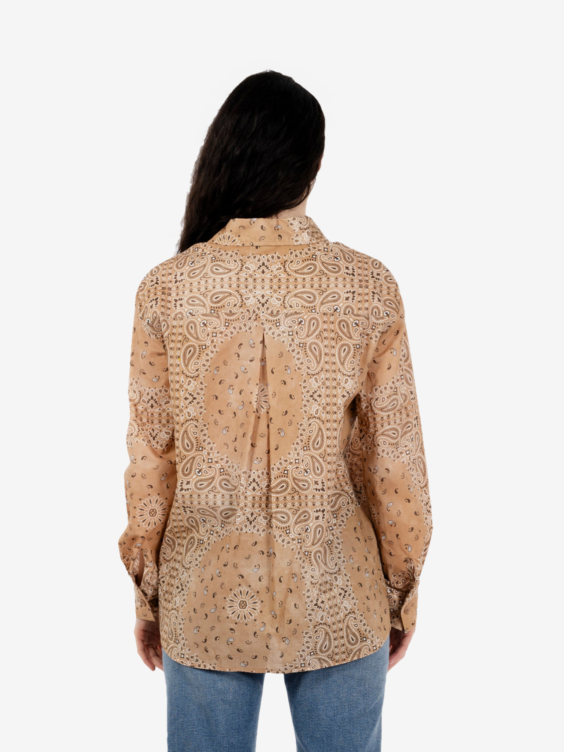 Camel bandana print shirt
