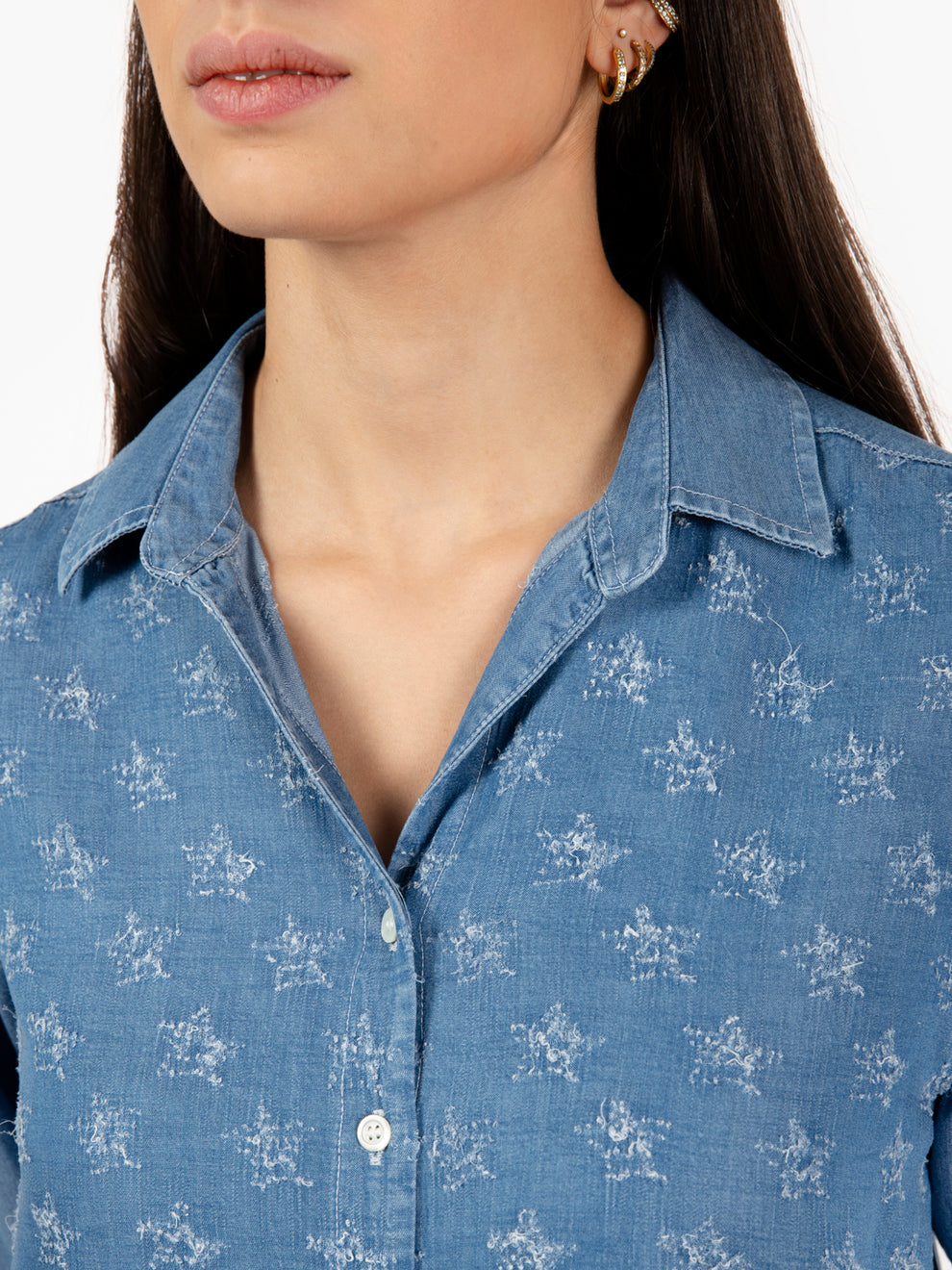 Immaculate Shirt with Stars Light Denim