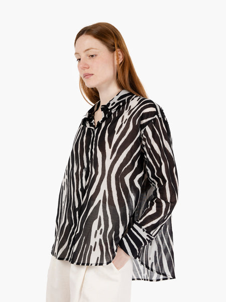 Camicia in cotone fantasia zebrata