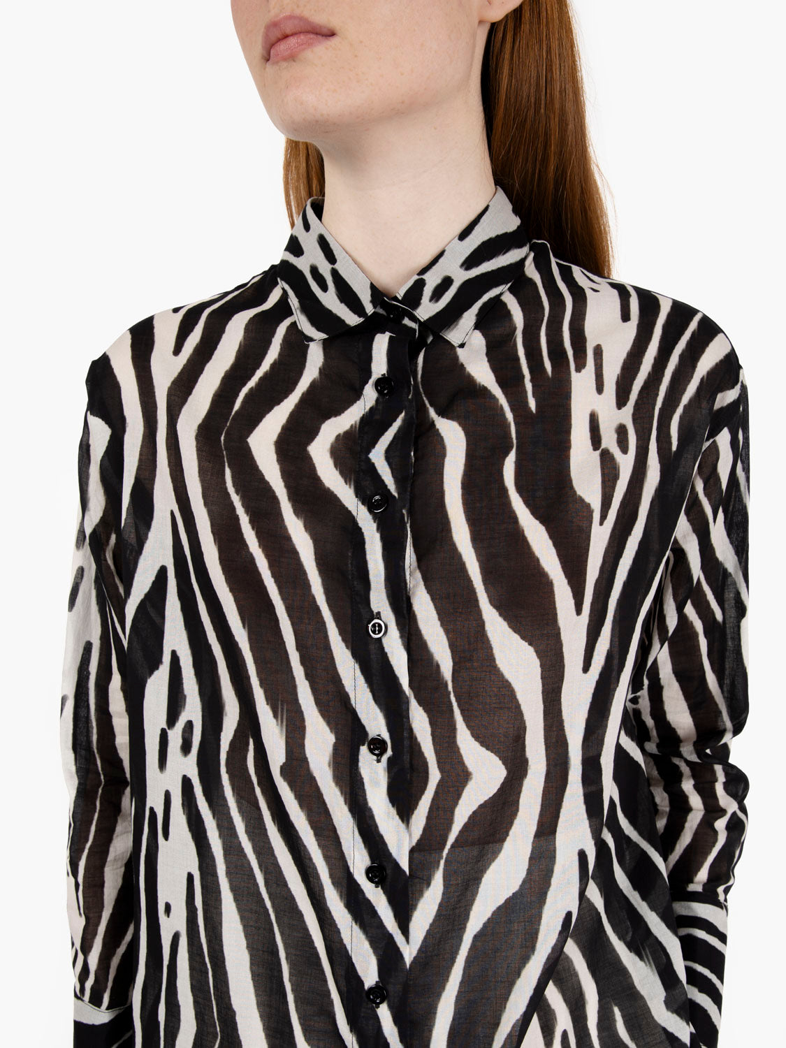 Zebra pattern cotton shirt