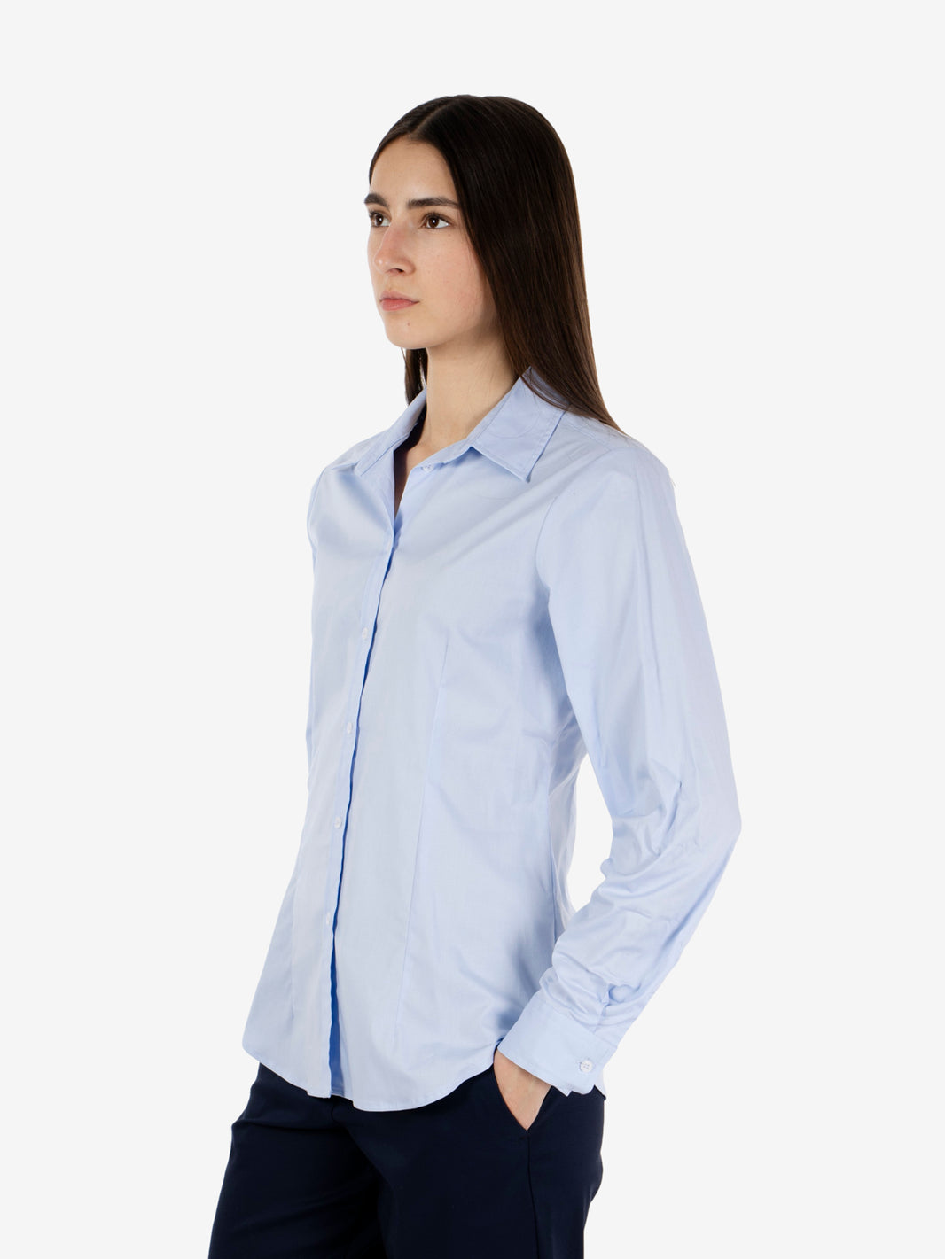 Sky blue stretch cotton shirt