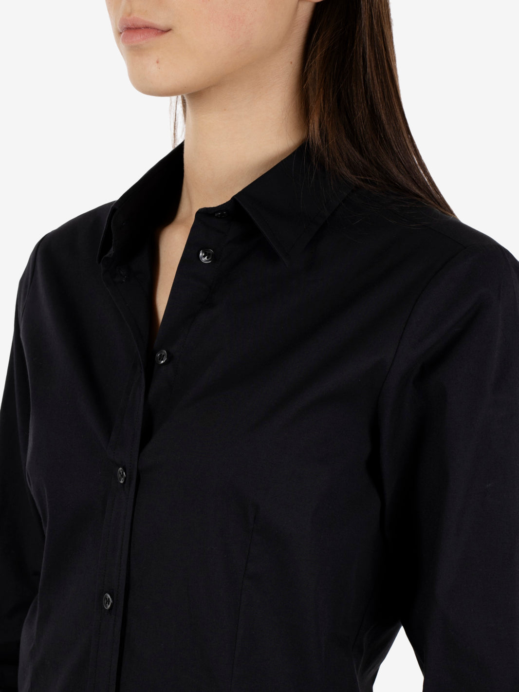 Black Stretch Cotton Shirt