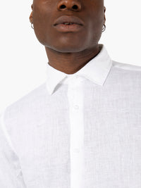 Camicia in lino bianco