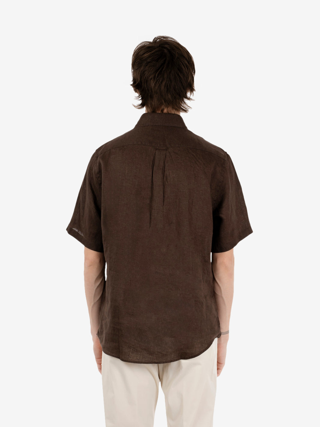 Camicia in lino chocolate