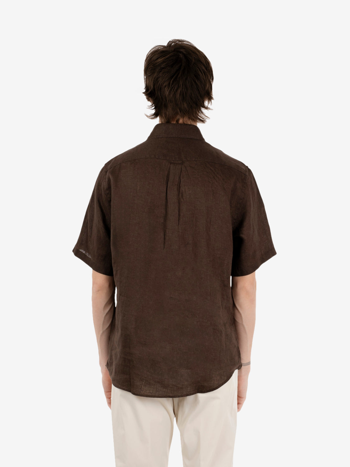 Camicia in lino chocolate