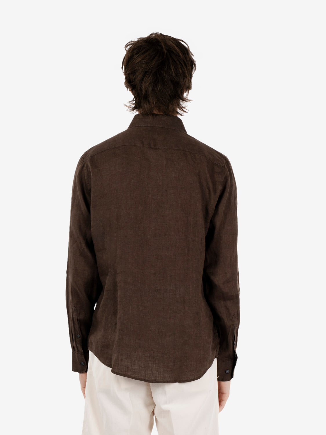 Camicia in lino chocolate