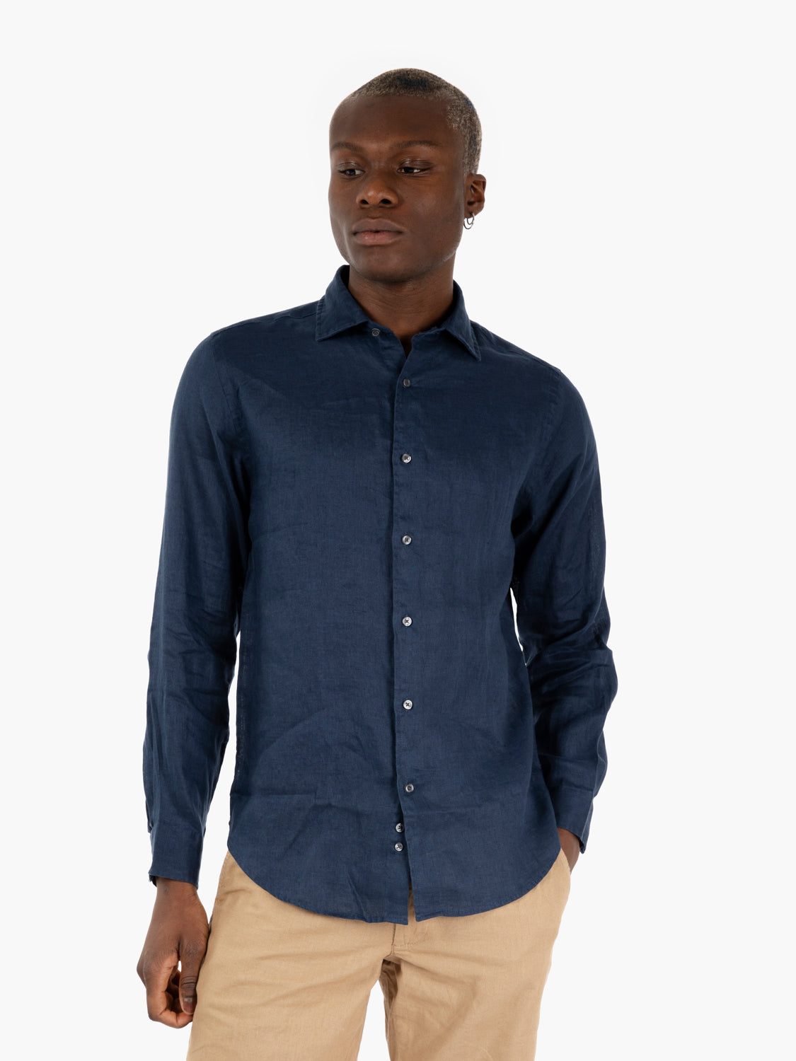 Camicia in lino cobalt blue