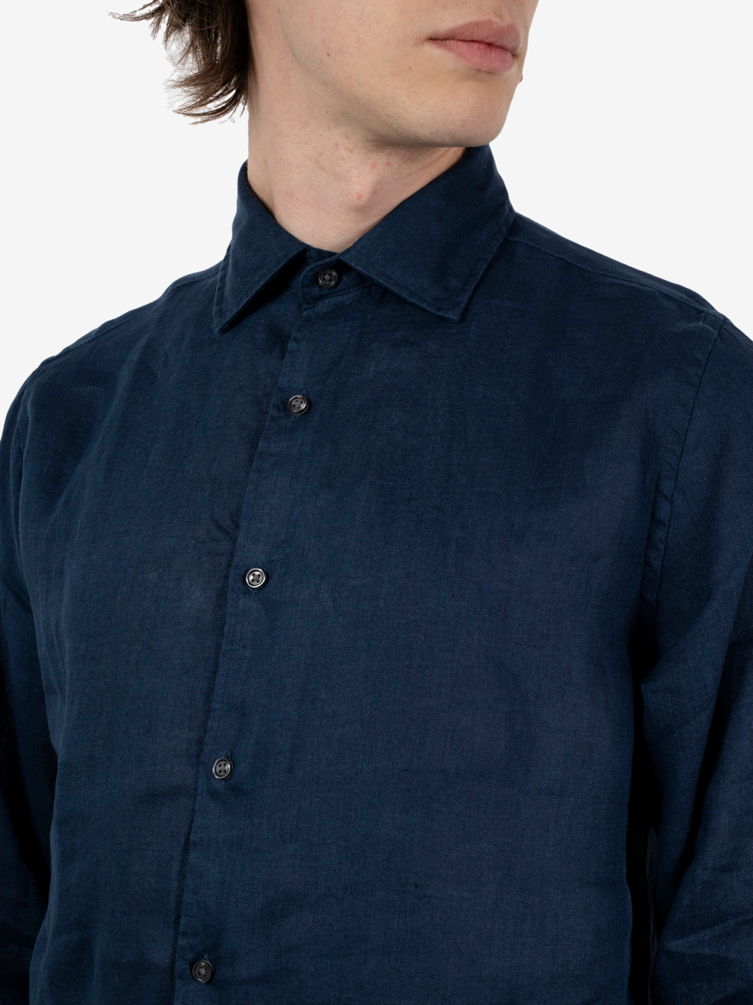 Camicia in lino cobalto
