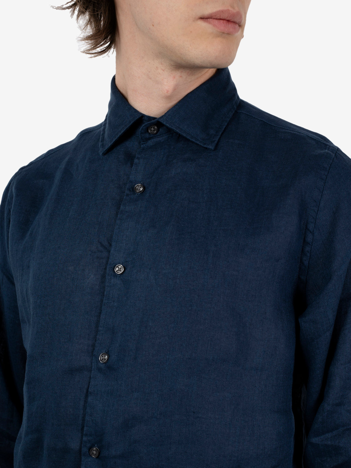 Camicia in lino cobalto