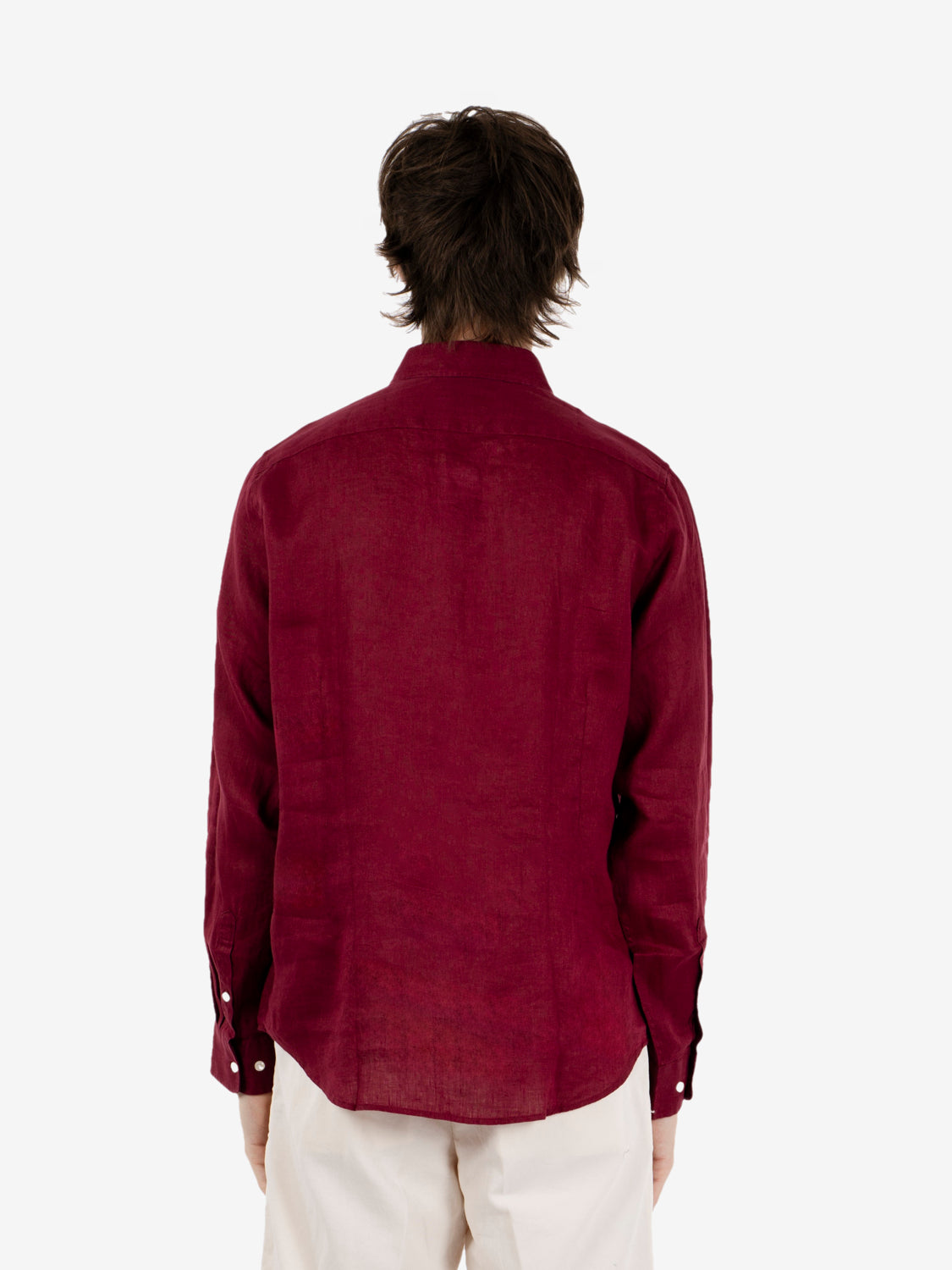 Camicia in lino lambrusco